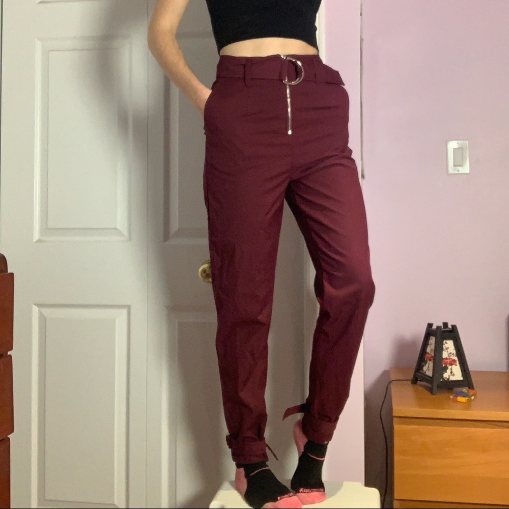 Lavish Alice plum utility pants - uk 8